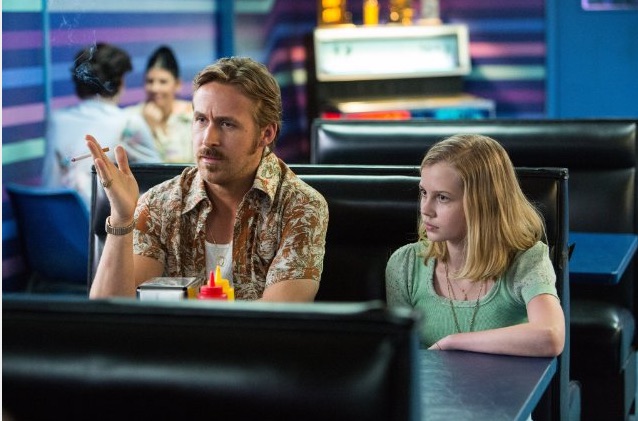 Ryan Gosling and Angourie Rice in The Nice Guys . Photo courtesy: Warner Bros. 